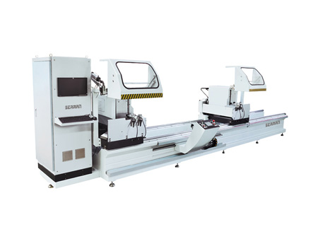 التصنيع باستخدام الحاسب الآلي قطع الألومنيوم مزدوجة الرأس مع أي زاوية jz2r-cnc-500 × 5000 / 6000