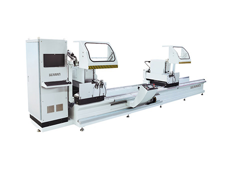 التصنيع باستخدام الحاسب الآلي قطع الألومنيوم مزدوجة الرأس مع أي زاوية jz2r-cnc-500 × 5000 / 6000